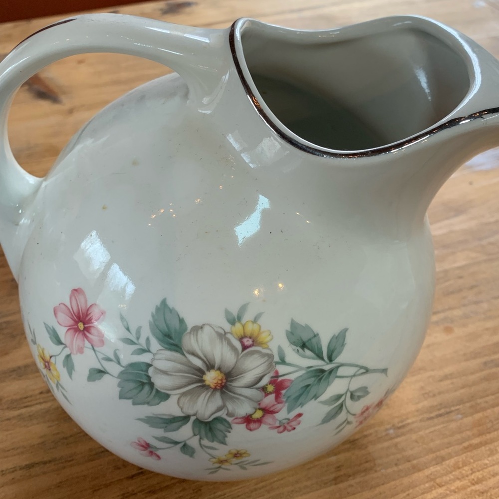 Halls Superior China Vintage Springtime Pattern pitcher.
